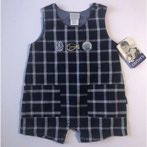 Carter Kids Plaid Overall Shorts 6 to 9 Months Med‎